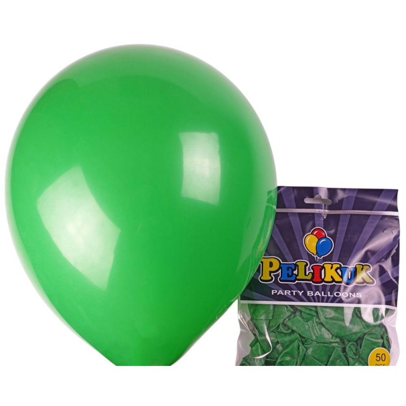 Кульки круглі Pelikuk 13“ (33 см) пастель яскраво-зелений 50шт/уп 1350C-120 KNZ