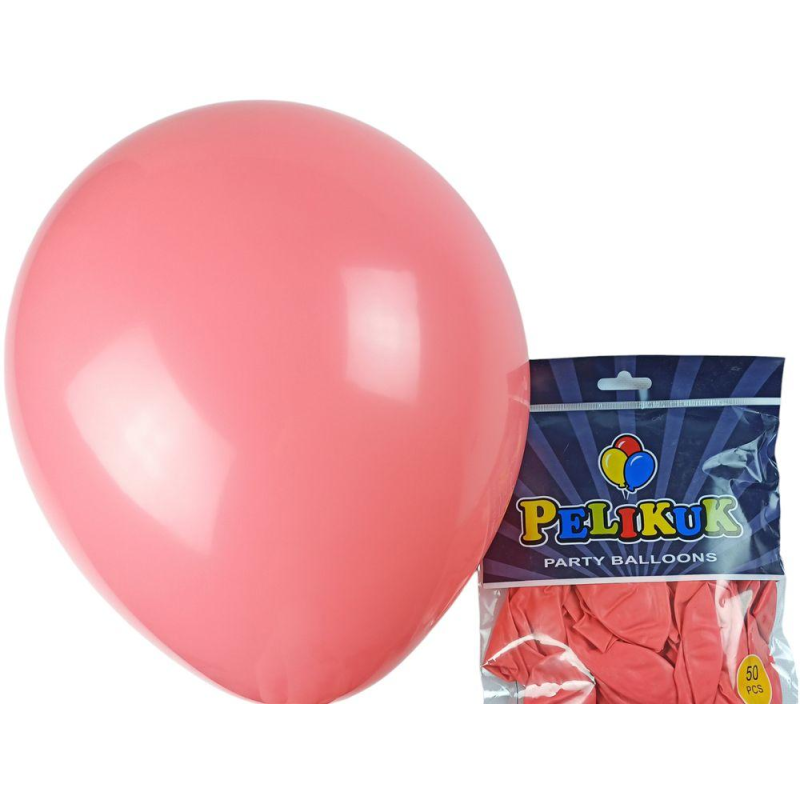 Кульки круглі Pelikuk 13“ (33 см) пастель кораловий 50шт/уп 1350C-122 KNZ