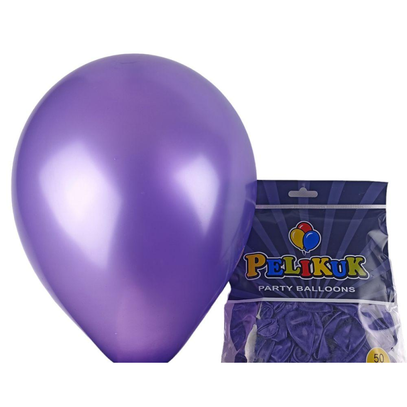 Кульки круглі Pelikuk 13“ (33 см) перламутр фіолетовий 50шт/уп 1350C-208 KNZ