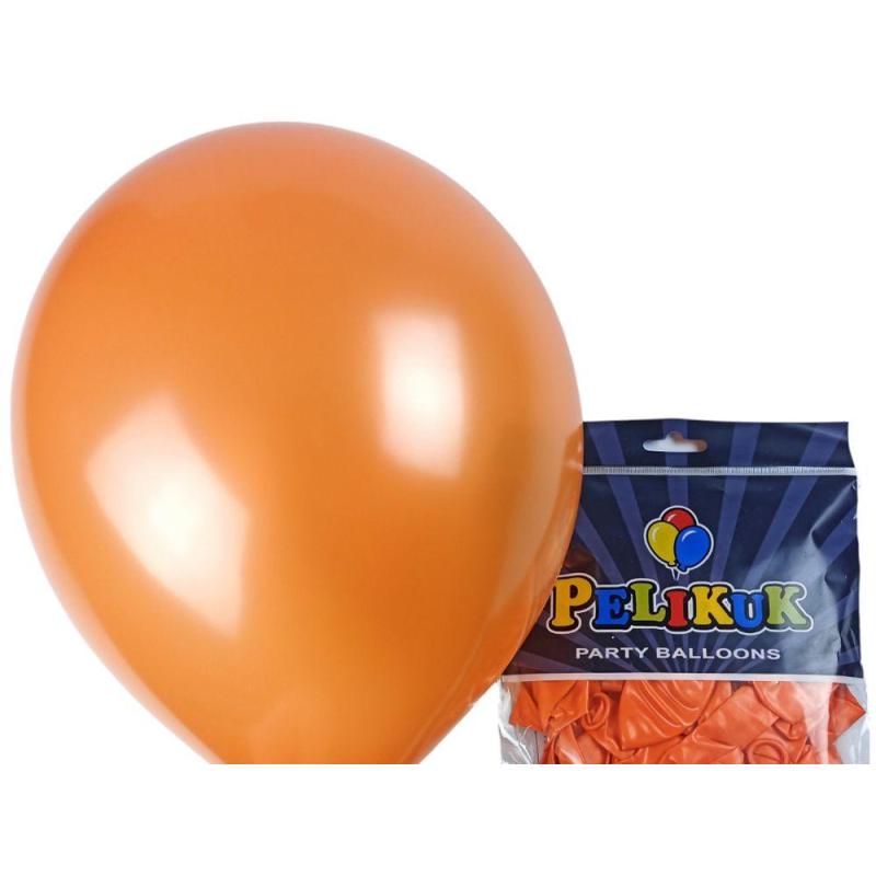 Кульки круглі Pelikuk 13“ (33 см) перламутр яскраво-жовтогарячий 50шт/уп 1350C-210 KNZ