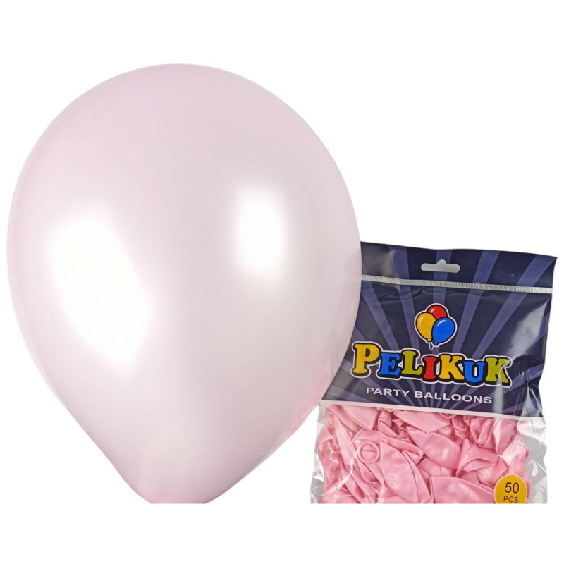 Кульки круглі Pelikuk 13“ (33 см) перламутр блідо-рожевий 50шт/уп 1350C-216 KNZ