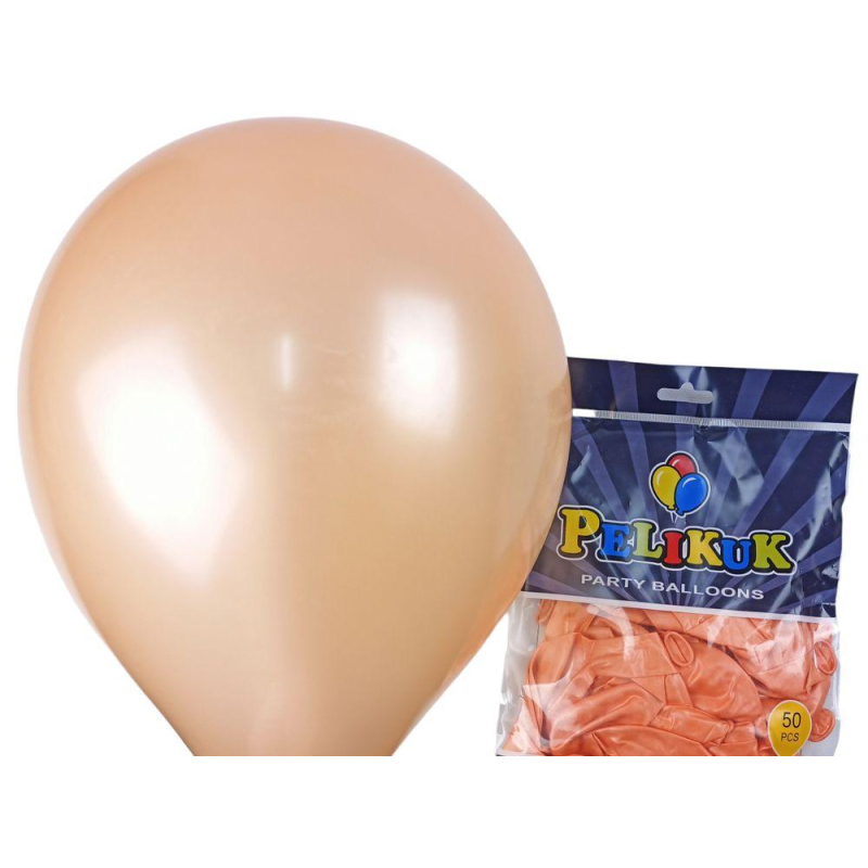 Кульки круглі Pelikuk 13“ (33 см) перламутр оранжевий 50шт/уп 1350C-218 KNZ