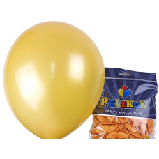 Кульки круглі Pelikuk 13“ (33 см) перламутр бурштиновий 50шт/уп 1350C-219 KNZ