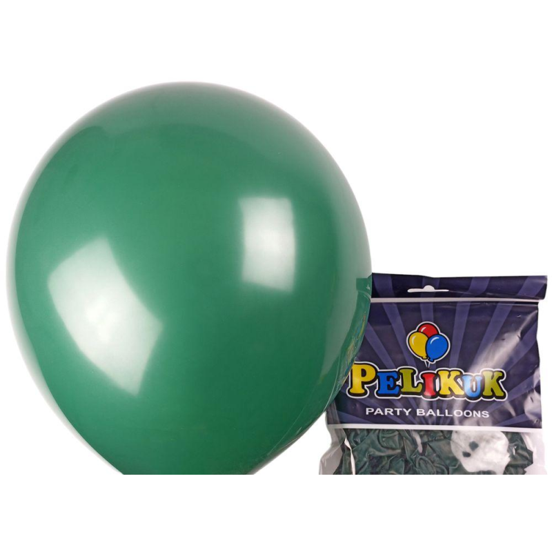 Кульки круглі Pelikuk 13“ (33 см) пастель пляшковий 50шт/уп 1350C-139 KNZ