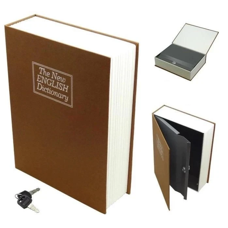 Сейф книга 180*115*55мм для зберігання грошей та цінностей Коричнева KNZ