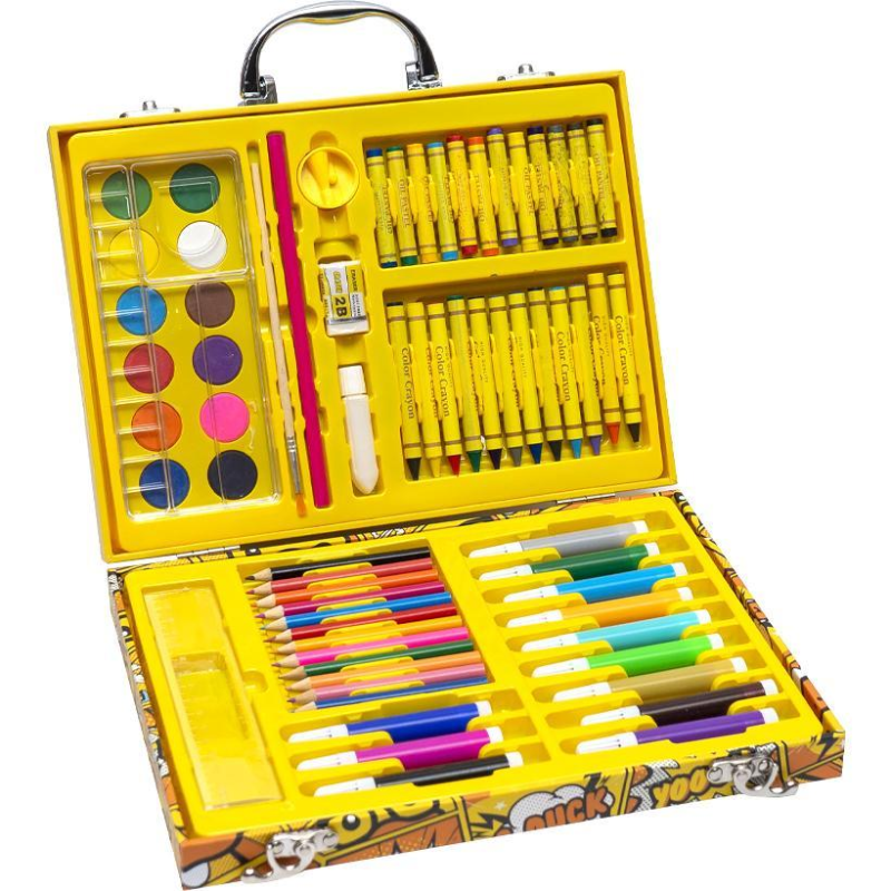 Художній набір для малювання в дерев“яній валізі 66 предметів, Набір комплект юного художника “G Duck“ KNZ