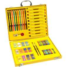 Художній набір для малювання в дерев“яній валізі 84 предмети, Набір комплект юного художника “G Duck“ KNZ