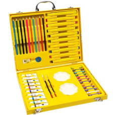 Художній набір для малювання у дерев“яній валізі 68 предметів, Набір комплект юного художника “G Duck“ KNZ