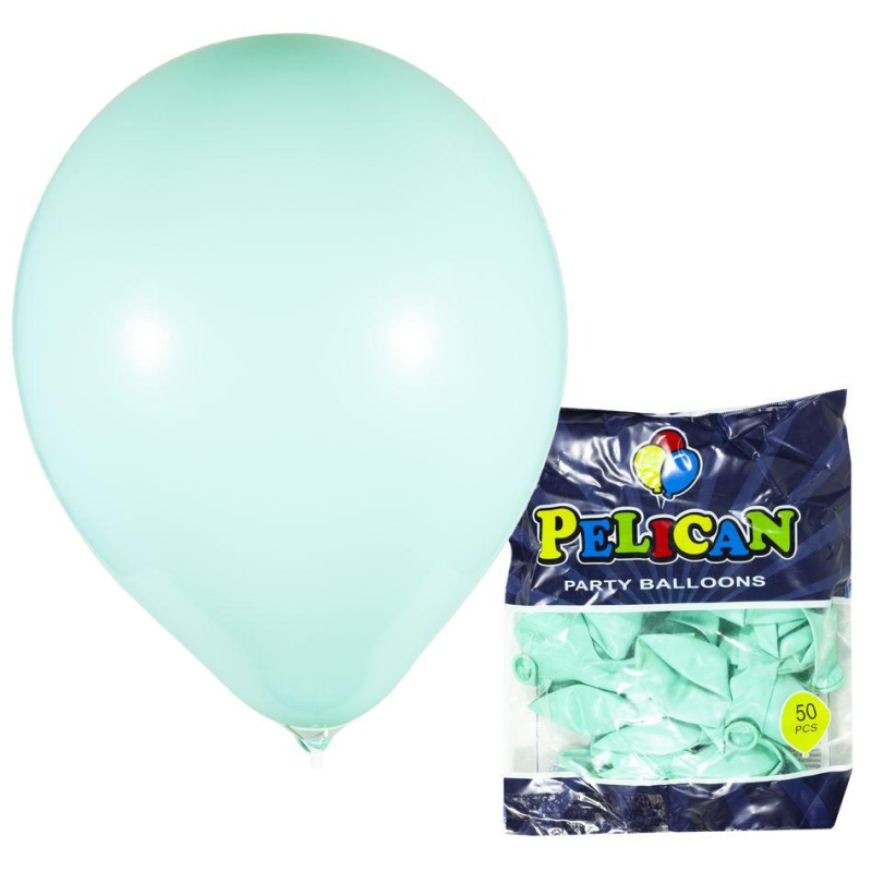 Кульки Pelican 10“ (26 см) пастель бірюзовий 50шт/уп 811806/1050-806 KNZ