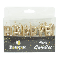 Набір свічок для торта HAPPY BIRTHDAY, золото 868501 KNZ