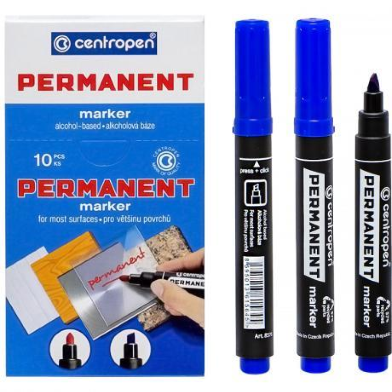 Маркер “Centropen“ товстий-скошений синій KNZ