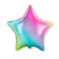Кулька фольгована PELICAN 18“, ЗІРКА ГОЛОГРАМА РАДУГА 45 см (ціна за упак/5шт) 832670 KNZ