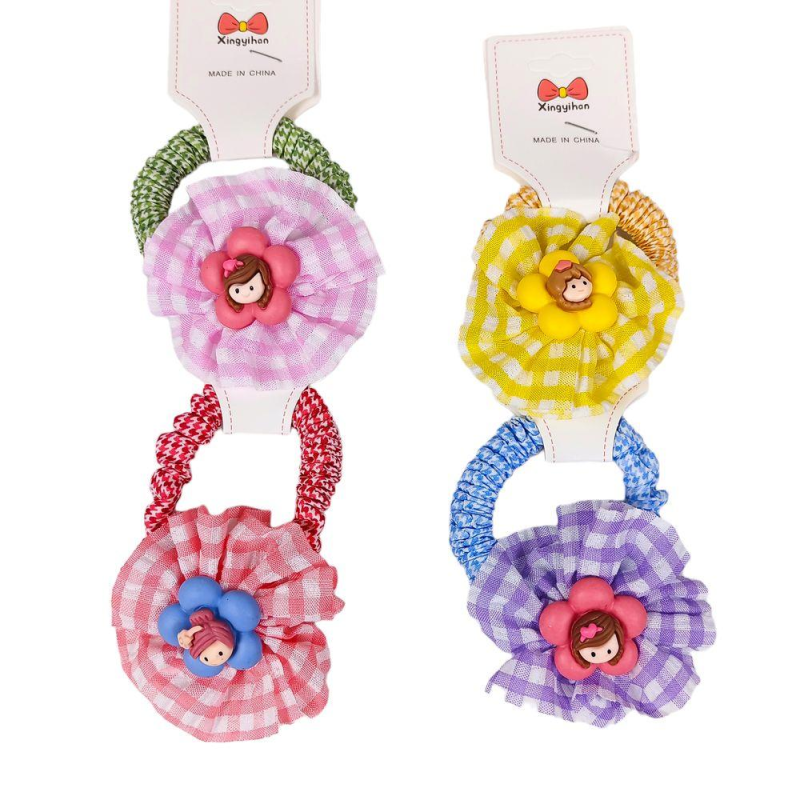 Гумка для волосся “Дівчинка-квіточка“ 10шт на блістері HB-003 KNZ