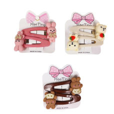 Шпилька тик-так для волосся “Ведмедики та зайчики“ 20шт на блістері HC-010 KNZ