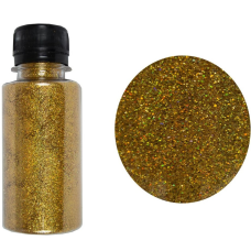 Гліттер (присипка) 100мл, голограма золото ZA 100-6051 KNZ