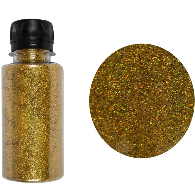 Гліттер (присипка) 100мл, голограма золото ZA 100-6051 KNZ