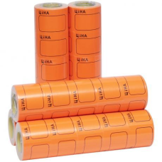 Цінник великий 3,5х5 см “Ціна“ з рамкою помаранчевий 5 бобин*100шт KNZ