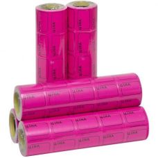 Цінник маленький 3х2 см “Ціна“ з рамкою малиновий 5 бобін*100 шт KNZ