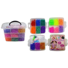 Набір гумок для плетіння браслетів 1500шт — 15 кольорів + міні станок, рогатки, гачки, кліпси 2201 KNZ