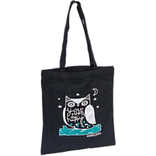 Еко - сумка з ручками 35*37см чорна “Сова“ 3537-3 KNZ