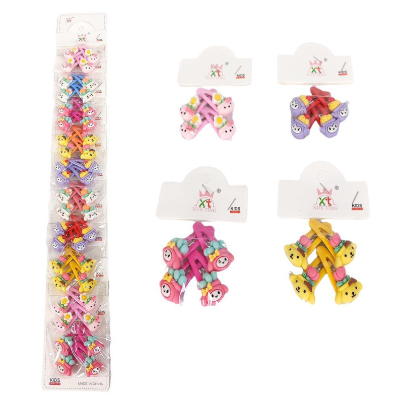 Шпилька тик-так для волосся “Друзі Kuromi“ 40шт на блістері HC-016 KNZ