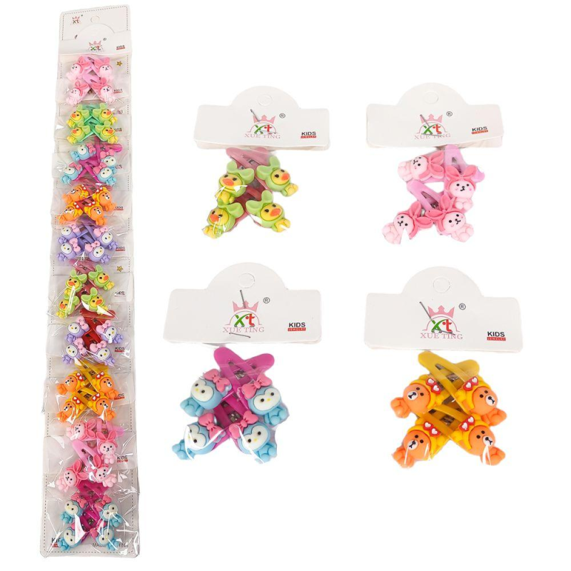 Шпилька тик-так для волосся “Друзі“ 40шт на блістері HC-017 KNZ