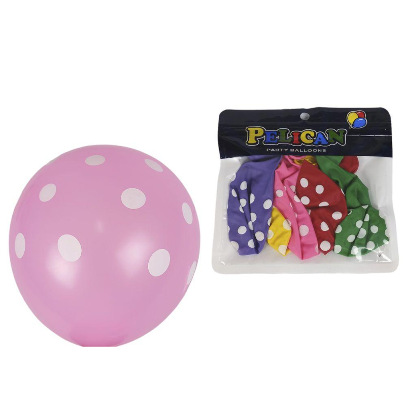 Кульки Pelican 12“ (30 см) горошок 5 шт/уп 1205С-402 KNZ