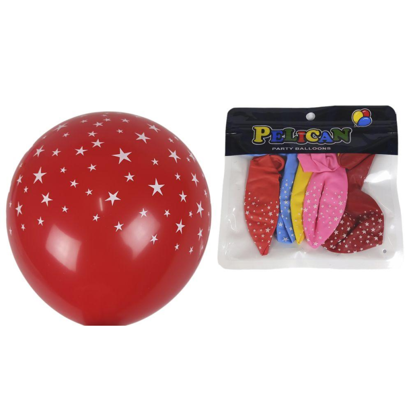 Кульки Pelican 12“ (30 см) зірки 5 шт/уп 1205С-403 KNZ