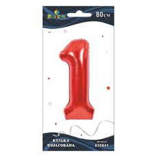 Цифра фольгована Pelican, “1“ ЧЕРВОНА 80см 830841 KNZ