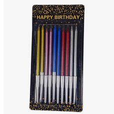 Набір свічок для торта 10 шт, мікс, 14 см 040556 KNZ