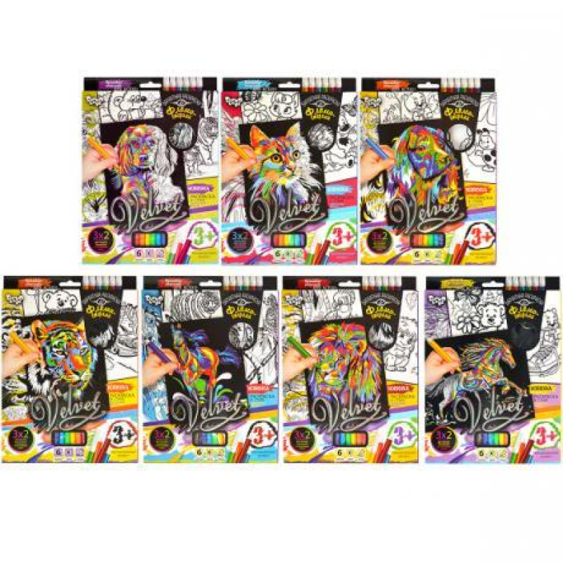 Набір для творчості “Оксамитова розмальовка фломастерами VELVET“ рос KNZ