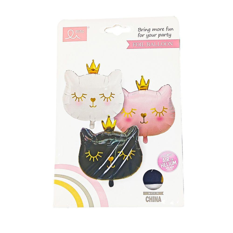 Фольгована куля «Кішечка королева» чорна 60 х 60см K-673 black KNZ