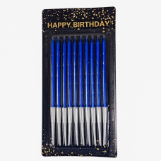 Набір свічок для торта 10 шт, синій, 14 см 040557 blue KNZ
