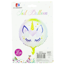 Кулька фольгована кругла 43см, Єдиноріг XTS-DK028 KNZ