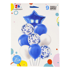 Набір кульок мікс із зіркою, 9шт СИНІЙ 10120 blue KNZ
