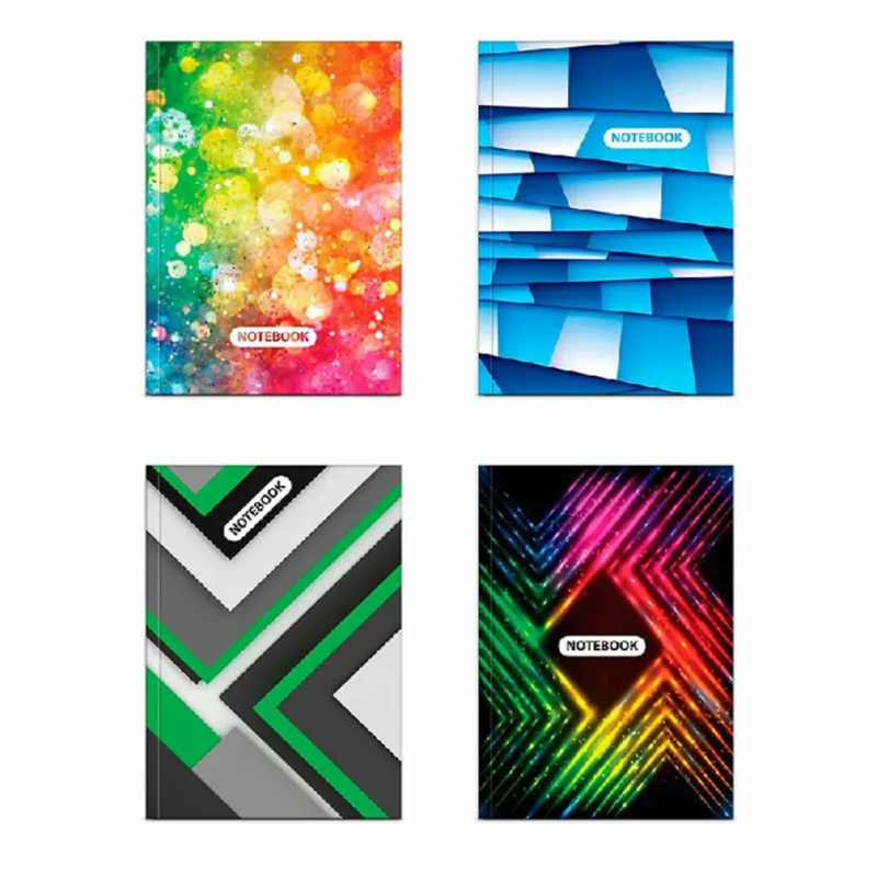 Зошит А4 тверда обкладинка, 176 аркушів, офсет, клітинка, “Серія Асорті“ ЗТП-038-МВ KNZ