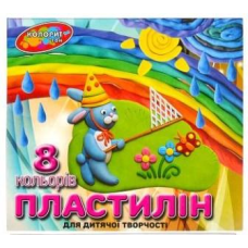 Пластилін 8 кольорів 130 гр “Колорит“ KNZ