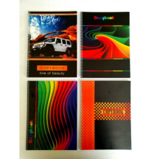 Зошит А4, бічна пружина, 50 аркушів, офсет, клітка, крейдована обкладинка м“яка ЗСБ-50 KNZ