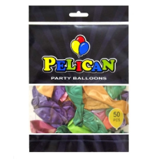 Кульки латексні 10“ (25см) перламутр асорті кольорів Pelican 50шт 810199 KNZ