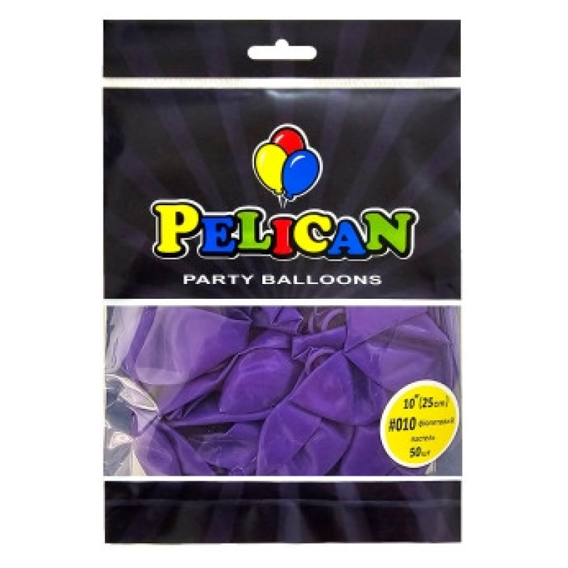 Кульки латексні 10“ (25см) пастель фіолетовий Pelican 50шт (810010) KNZ Кульки латексні 10“ (25см) пастель фіолетовий Pelican 50шт (810010) KNZ
