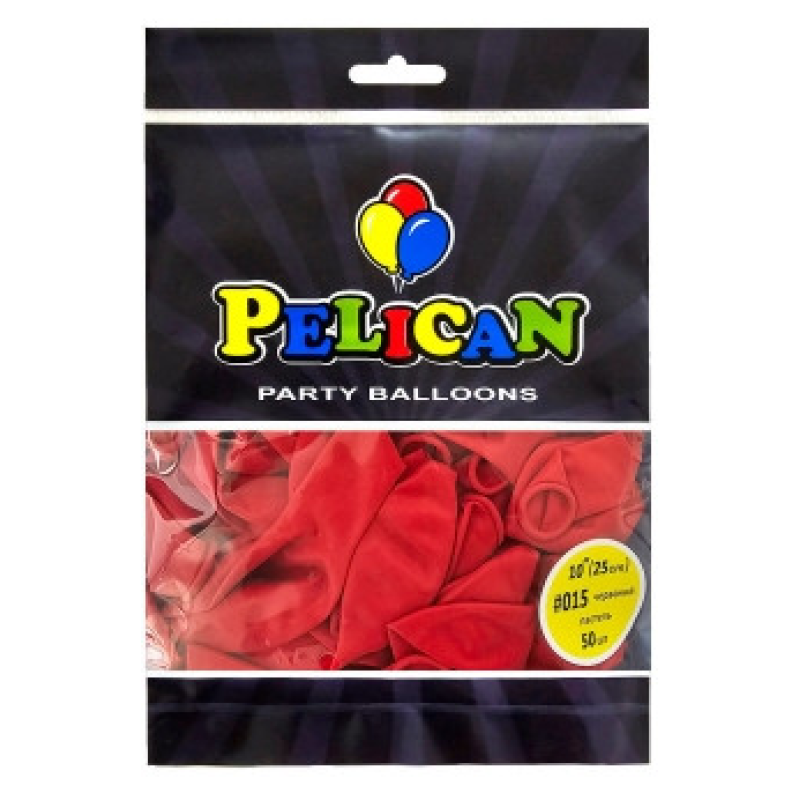 Кульки латексні 10“ (25см) пастель червоний Pelican 50шт (810015) KNZ Кульки латексні 10“ (25см) пастель червоний Pelican 50шт (810015) KNZ