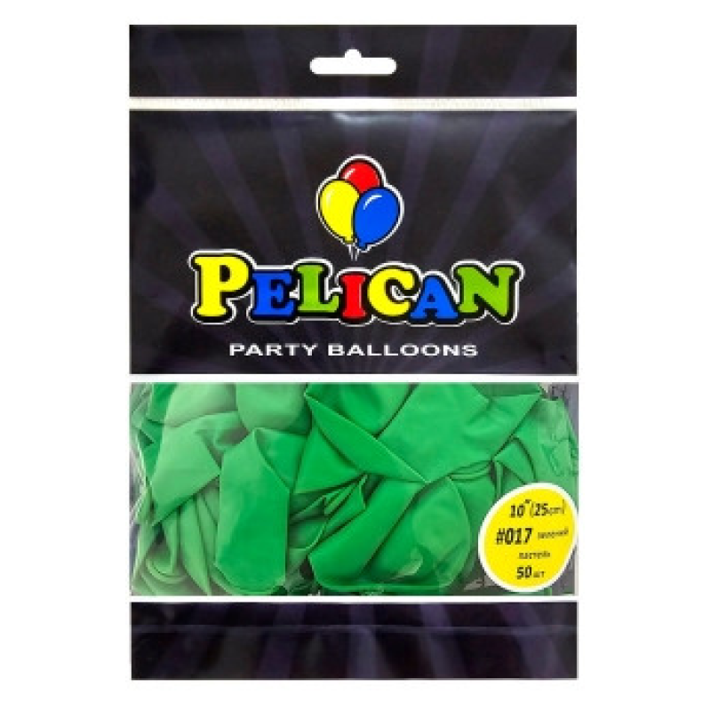 Кульки латексні 10“ (25см) пастель зелений Pelican 50шт (810017) KNZ Кульки латексні 10“ (25см) пастель зелений Pelican 50шт (810017) KNZ