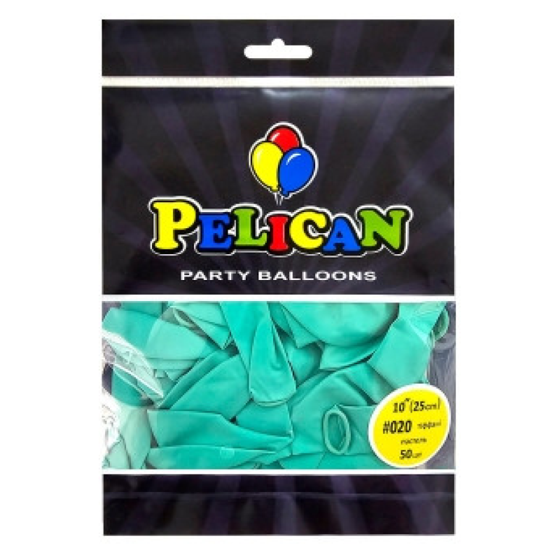 Кульки латексні 10“ (25см) пастель тиффані Pelican 50шт (810020) KNZ