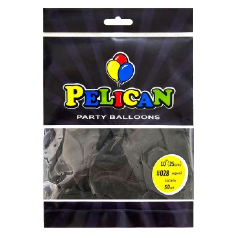 Кульки латексні 10“ (25см) пастель чорний Pelican 50шт (810028) KNZ Кульки латексні 10“ (25см) пастель чорний Pelican 50шт (810028) KNZ