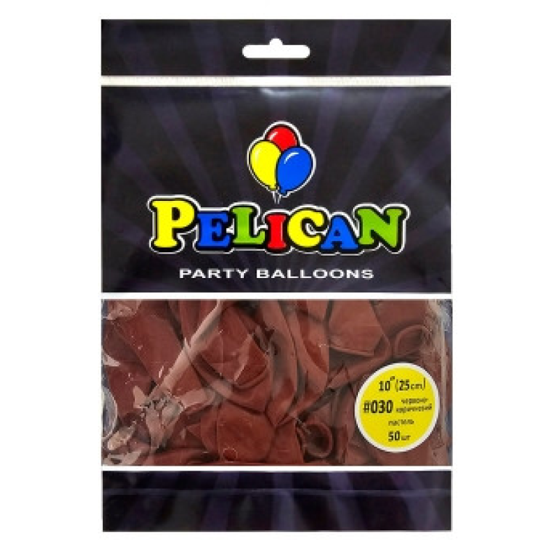 Кульки латексні 10“ (25см) пастель червоно-коричневий Pelican 50шт (810030) KNZ Кульки латексні 10“ (25см) пастель червоно-коричневий Pelican 50шт (810030) KNZ