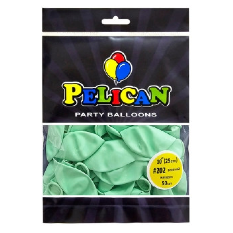 Кульки латексні 10“ (25см) макарун зелений Pelican 50шт (810202) KNZ Кульки латексні 10“ (25см) макарун зелений Pelican 50шт (810202) KNZ