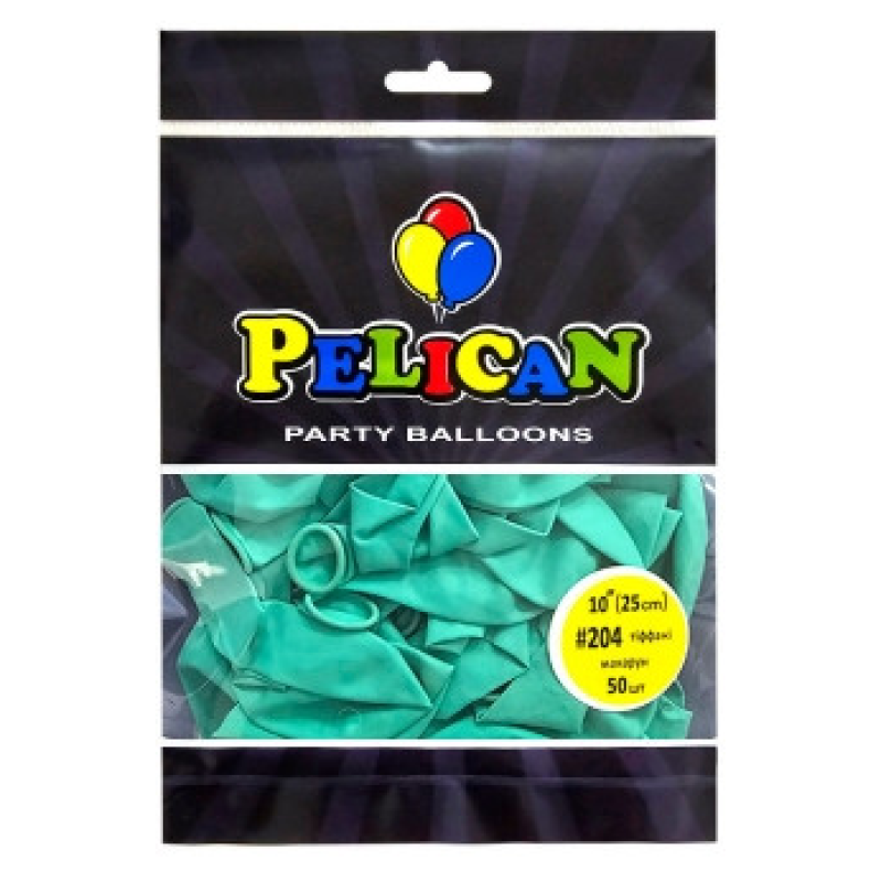 Кульки латексні 10“ (25см) макарун тиффані Pelican 50шт (810204) KNZ