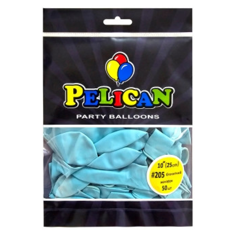 Кульки латексні 10“ (25см) макарун блакитний Pelican 50шт (810205) KNZ