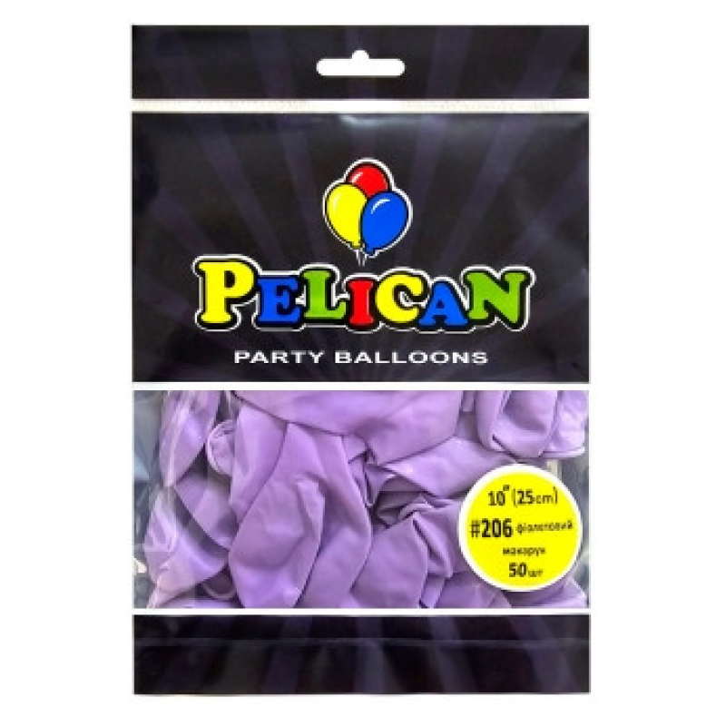 Кульки латексні 10“ (25см) макарун фіолетовий Pelican 50шт (810206) KNZ