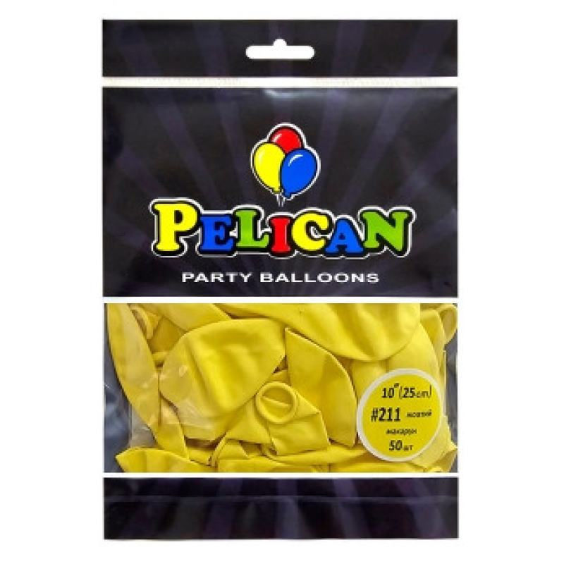 Кульки латексні 10“ (25см) макарун жовтий Pelican 50шт (810211) KNZ Кульки латексні 10“ (25см) макарун жовтий Pelican 50шт (810211) KNZ